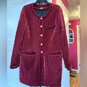 Velvet Quilted Burgundy Coat NEW!